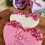 Personalised Heart Biscuit Letterbox Gift – Vanilla Iced Biscuits With Love Sprinkles, thumbnail 4 of 5