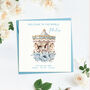 Personalised Carousel New Born Baby Boy Card, thumbnail 4 of 7