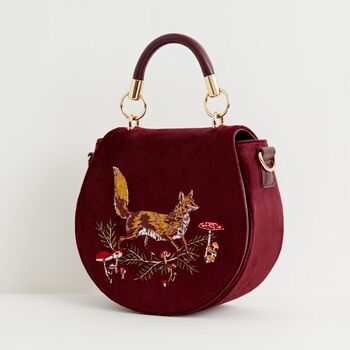 Fable Fox And Mushroom Embroidered Saddle Bag, 3 of 7