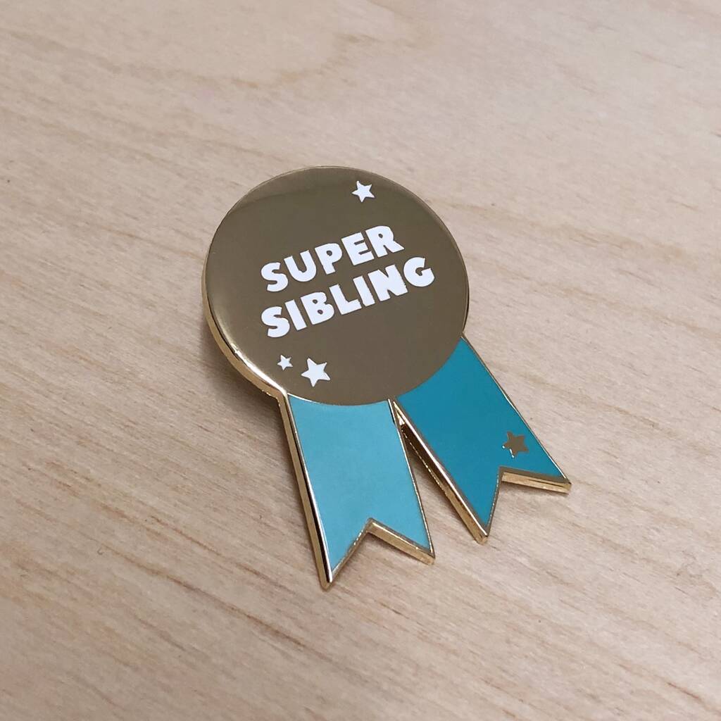 Super Sibling Medal Enamel Pin Badge By Clara And Macy