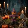 Handmade Felt Jack The Pumpkin Halloween Decoration, thumbnail 3 of 4