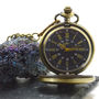Engraved Bronze Vintage Pocket Watch With Black Dial, thumbnail 2 of 3