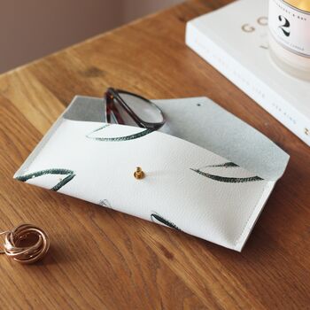 Personalised Botanical Recycled Leather Glasses Case, 4 of 7