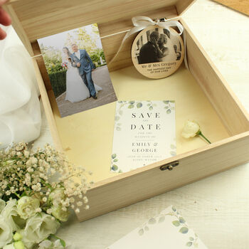 Personalised Floral Watercolour Wooden Keepsake Box, 3 of 8