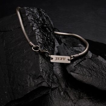 Personalised Silver 5mm Snake Bracelet, 7 of 11