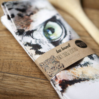 Inky Snow Leopard Tea Towel, 4 of 9