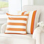 Orange And Off White Striped Raw Silk Cushion Cover, thumbnail 3 of 3