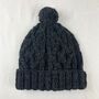 Fair Trade Unisex Cosy Cable Knit Wool Bobble Hat, thumbnail 10 of 12