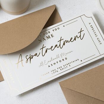 Personalised Spa Day Scratch Reveal Gift Voucher, 4 of 9