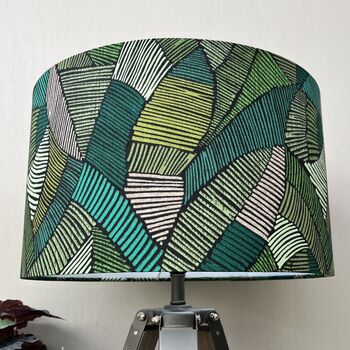 Jadeite Green Geometric Drum Lampshades, 3 of 10