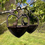 Set Of Two Cast Iron Heart Shaped Bird Seed Feeders, thumbnail 9 of 9