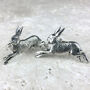 Wild Hare Cufflinks Antiqued Pewter, thumbnail 1 of 2