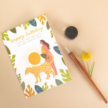 Wild Woman Empowering 'Happy Birthday' Card, 3 of 4
