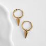 Waterproof Spiked Gold Hoop Earrings, thumbnail 1 of 4