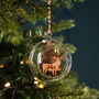 Personalised Cherry Wood Stag Christmas Bauble, thumbnail 1 of 3