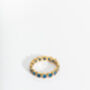 Blue Sparkly Heart Gold Vermeil Plated Stacking Ring, thumbnail 6 of 9