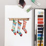 Christmas Stockings Hand Painted Card, thumbnail 2 of 3