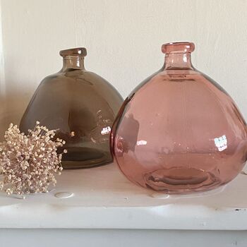 Hand Blown Recycled Glass Vase Blush, 2 of 4