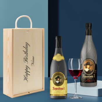 Personalised Faustino Spanish Rioja Wine Gift Set, 2 of 6