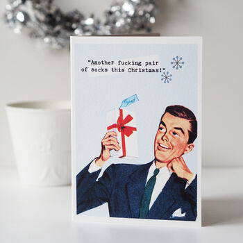Funny Retro Christmas Card For Dad, 2 of 4