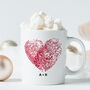 Personalised Valentine’s Day Heart Fingerprint Mug With Initials, thumbnail 1 of 8
