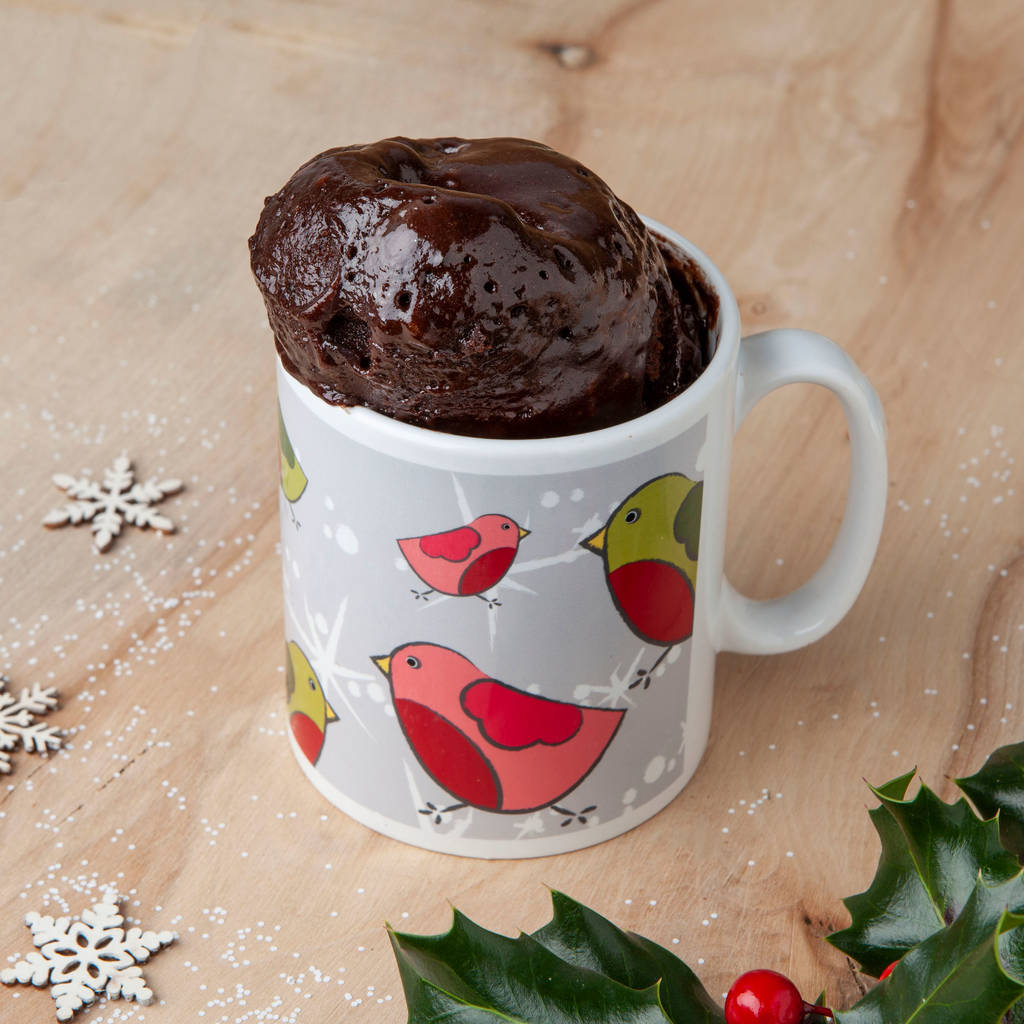 Silver Robins Mug Cake Gift Set For Chocolate Lovers By Lily Grace