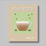 Flat White Coffee Print Three Colour Options, thumbnail 2 of 6