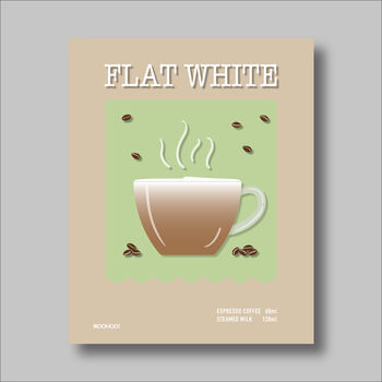 Flat White Coffee Print Three Colour Options, 2 of 6