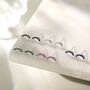 Sterling Silver Black Cz Curved Bar Tiny Stud Earrings, thumbnail 11 of 12