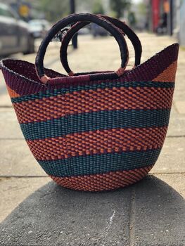 Natural Handwoven Market Basket, 2 of 3