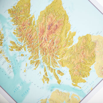 Map Of Scotland Topographic Terrain, 2 of 8