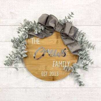 Personalised Family Christmas Wreath 'At The X House', 6 of 10
