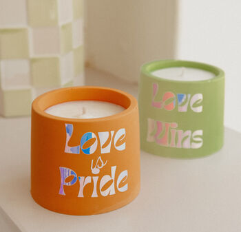 Lgbtqia+ Pride Quote Handmade Vegan Soy Wax Candle, 2 of 7