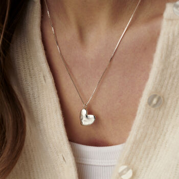 Personalised Chunky Heart Pendant Necklace, 2 of 9