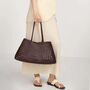Woven Leather Shoulder Beach Bag, thumbnail 10 of 12