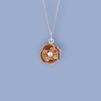 Tiny Poppy Necklace In 18ct Rose Gold Plated Silver, 4 of 12