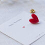 Vivid Red Love Heart Pin On Giftcard, thumbnail 5 of 12