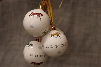 Christmas Horse Bone China Bauble Decorations, 4 of 4