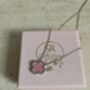 Pink Double Sided Clover Silver Necklace, thumbnail 4 of 6