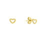 Verona Mini Gold Plated Love Heart Stud Earrings, thumbnail 3 of 4
