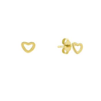 Verona Mini Gold Plated Love Heart Stud Earrings, 3 of 4