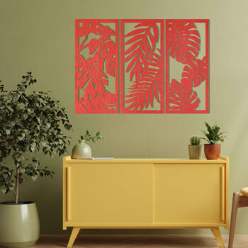 Framed Wooden Leaves Tropical Oasis Wall Decor, 10 of 12