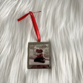 Personalised Photo Square Love Christmas Tree Decoration, 3 of 4