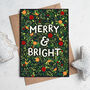 A Pack Of Christmas Cards, Merry And Bright, thumbnail 1 of 4