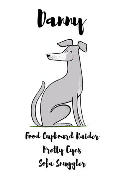 Greyhound Personalised Dog Name And Personality Print, 3 of 5