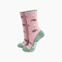 Hedgehog Floral Fluffy Bamboo Socks In Pink, thumbnail 1 of 4
