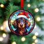 Dachshund In Santa Hat Suncatcher Decoration, thumbnail 2 of 6