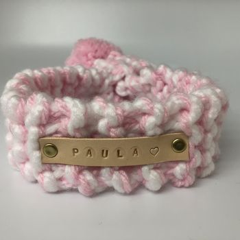 Personalised Hand Knitted Pastel Dog Scarf, 2 of 11