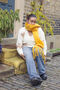 Yellow Colour Block Warm Wrap Scarf, thumbnail 1 of 5