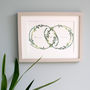 Personalised Wedding And Anniversary Wreath Print, thumbnail 5 of 11